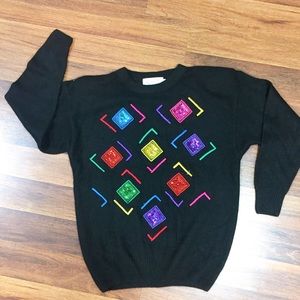 Vintage SANTORIA Women Top M Silk Knitted 90s